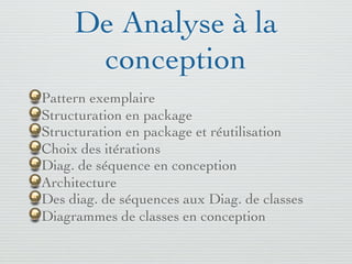 Pattern méta.   Packages   Itérations   Séquences   Archi.   Classes.   BD.


                Structuration en packages




03/11                                        15 /88
 
