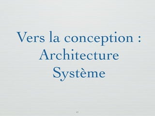 Afﬁcher Informations : niveau Conception


                             index_SI_View.php




var data_url = "./index.php?controller=SI&action=display";";
                                                          business.js
var bindings = new Array();
bindings["info"] = function(data) {
       var result="<div id="info">";
	       result += data.getElementsByTagName("titre")[0].textContent;
	       result += "</div>"
	       return result; }

                                  class SI_Controller {
                                  	    	     	    public function index($args) {
                                  	    	     	    	     $view = new Index_SI_View();
                                  	    	     	    	     $view->display();
                                  	    	     	    }
                                                                              SI_Controller.php
                                  	    	     	
                                  	    	     	    public function display($args) {
                                  	    	     	    	     header('Content-type: text/xml');
                                    	 	      	    	     $res='<?xml version="1.0"?><data>';
                                  	    	     	        $infos = Information::findAll();
                                  	    	     	        foreach($infos as $tmpInformation) {
                                         	   	    	     	    $res = $res.$tmpInformation->toXML() ;
                                      		     	    }
                                      		     	    $res=$res.'</data>';
 