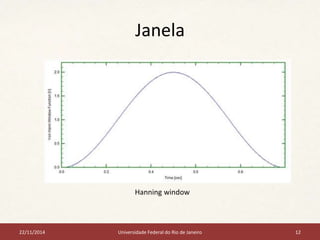 Janela 
Hanning window 
22/11/2014 Universidade Federal do Rio de Janeiro 12 
 