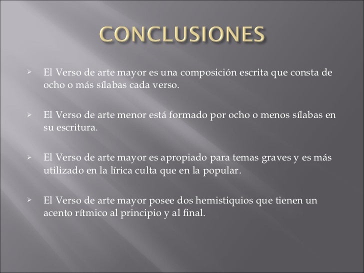VERSOS DE ARTE MENOR Y MAYOR VERSOS DE ARTE MENOR Y MAYOR