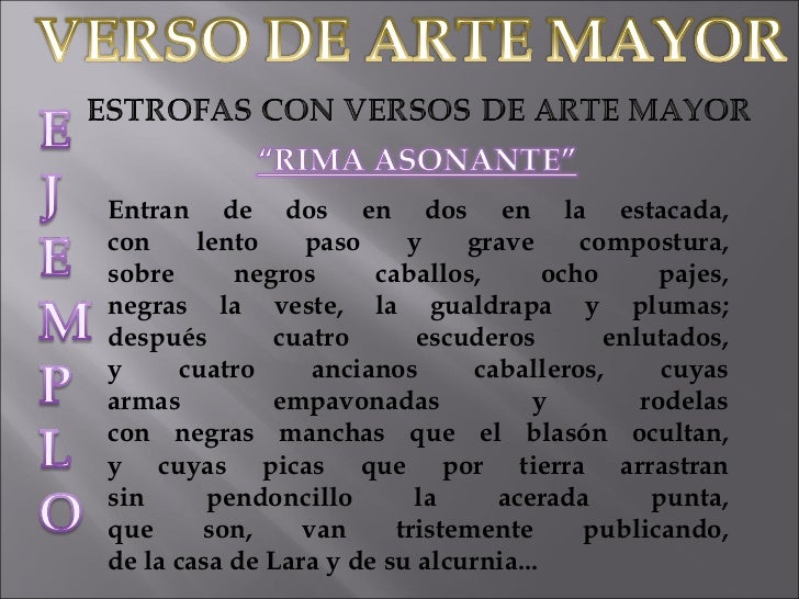 VERSOS DE ARTE MENOR Y MAYOR VERSOS DE ARTE MENOR Y MAYOR