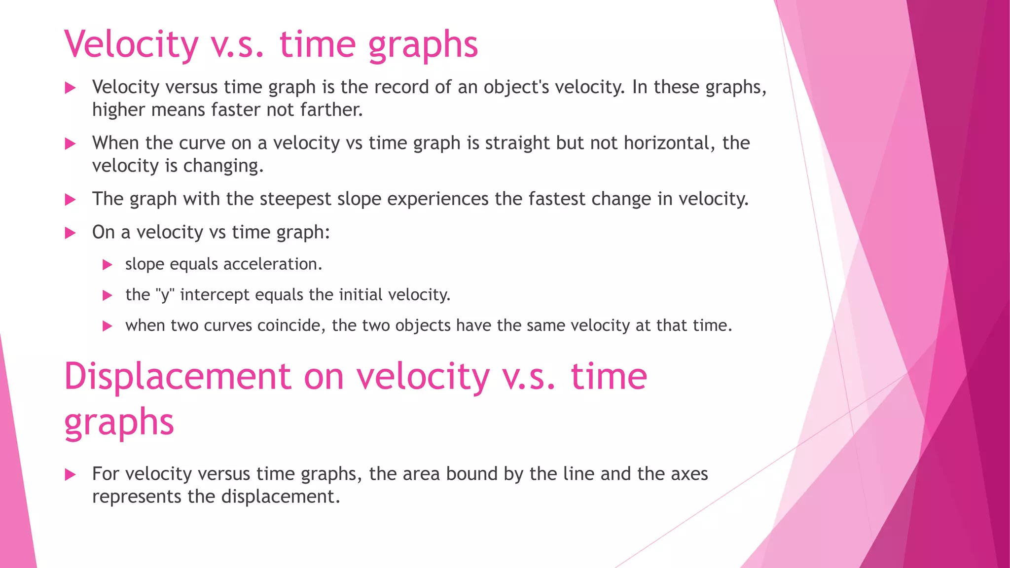 Displacement and Velocity (velocity v.s. time and acceleration v.s ...