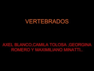 VERTEBRADOS AXEL BLANCO,CAMILA TOLOSA ,GEORGINA ROMERO Y MAXIMILIANO MINATTI.. 