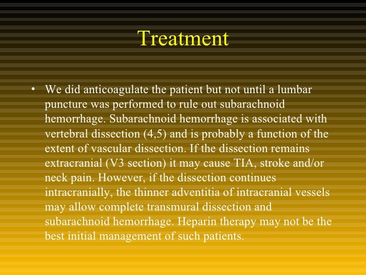 Vertebral artery dissection