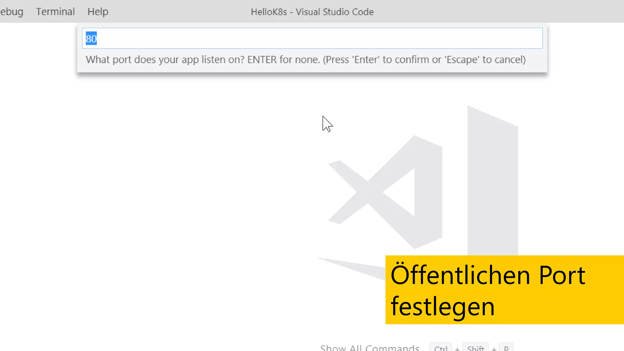 Öffentlichen Port
festlegen
 