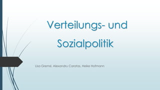 Verteilungs- und 
Sozialpolitik 
Lisa Gremsl, Alexandru Caratas, Heike Hofmann 
 