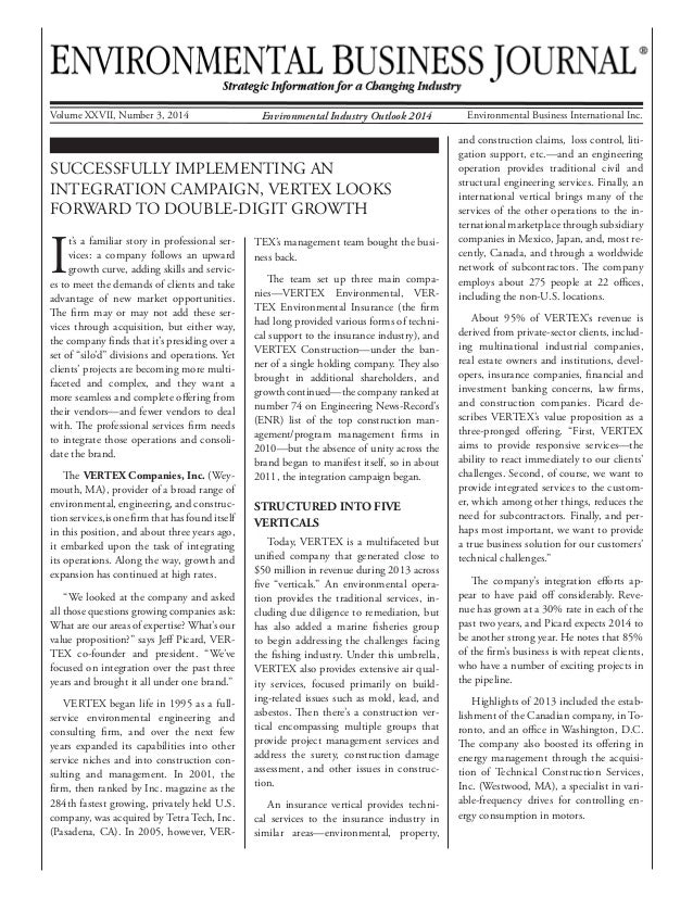 Environmental Business Journal VERTEX Growth