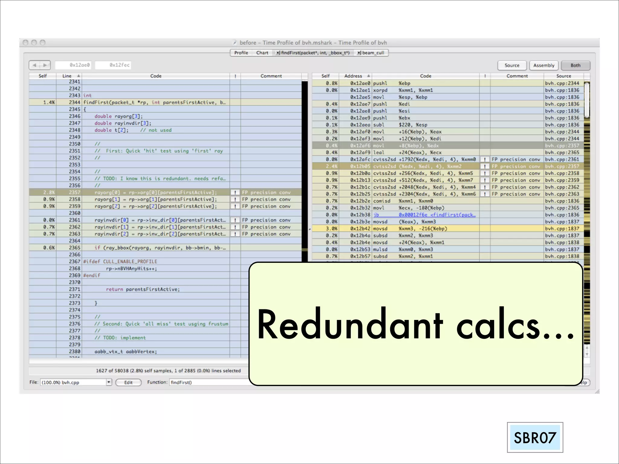 Vertex Culling illustration at SBR07