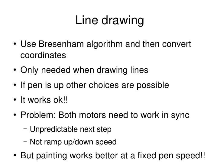 Bresenham Line Drawing Algorithm Problems : Vertical printing machine