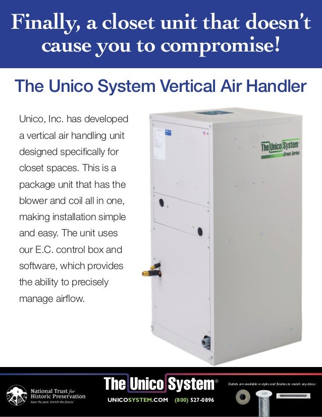 Closet Vertical Air Handler Unit By Unico Available At Unique Indoor