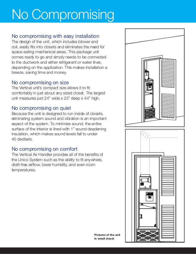 Closet Vertical Air Handler Unit by Unico Available at Unique Indoor