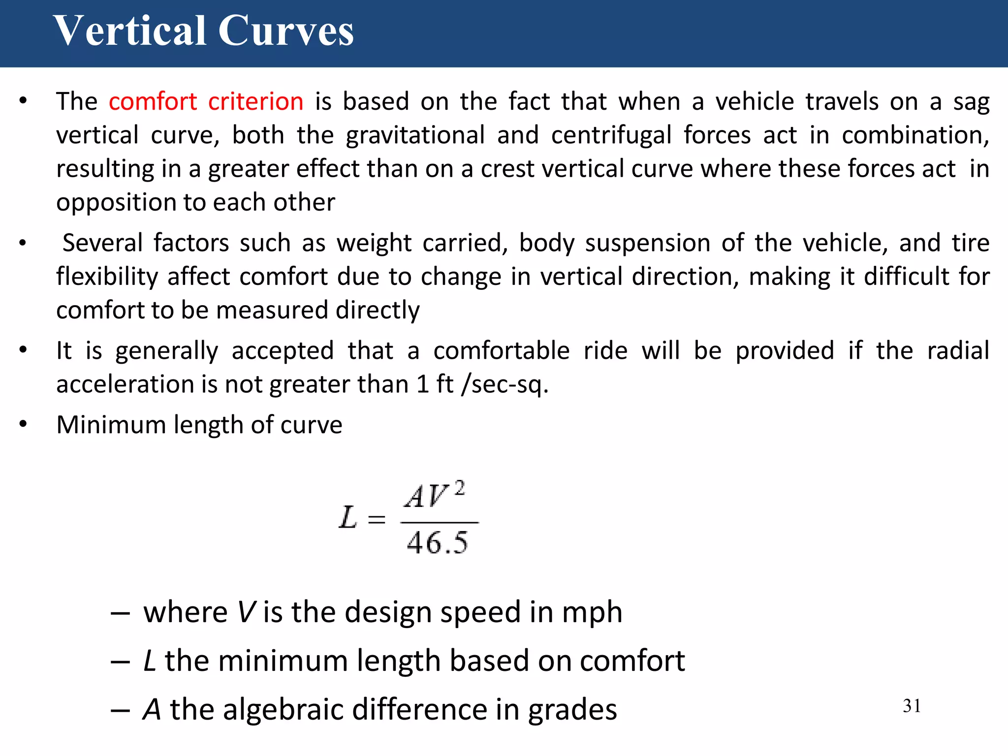 Vertical alignment of highway (transportation engineering) | PPTX