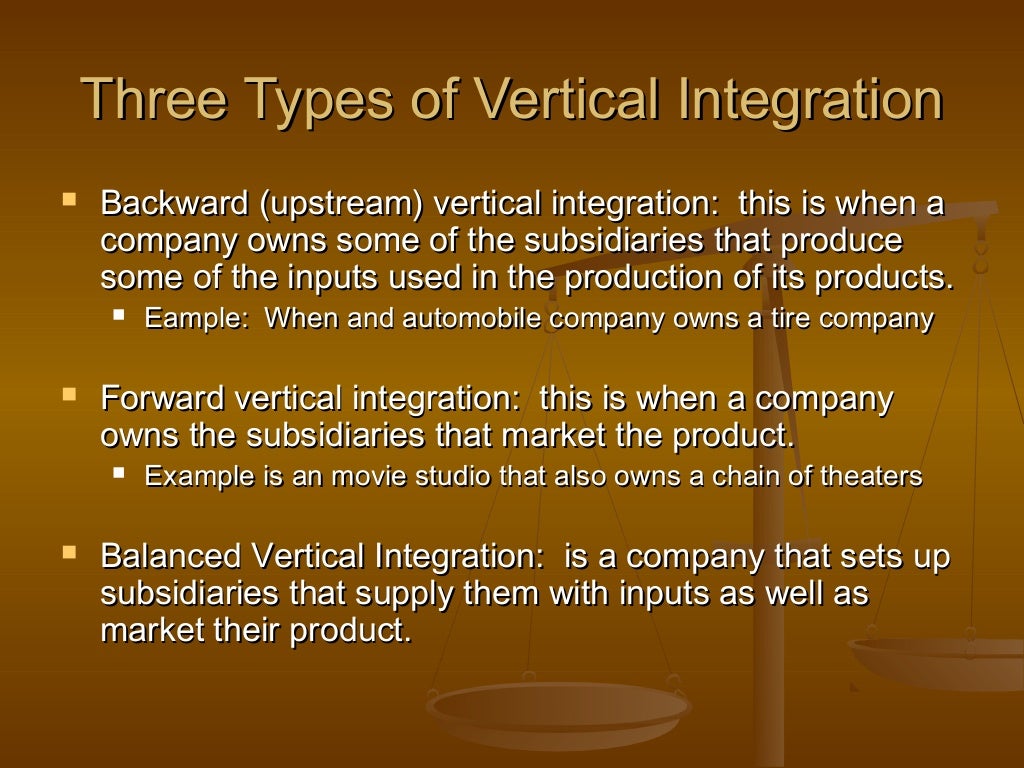Vertical and horizontal integration