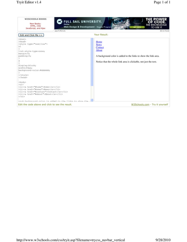 Vertical bar css and html | PDF