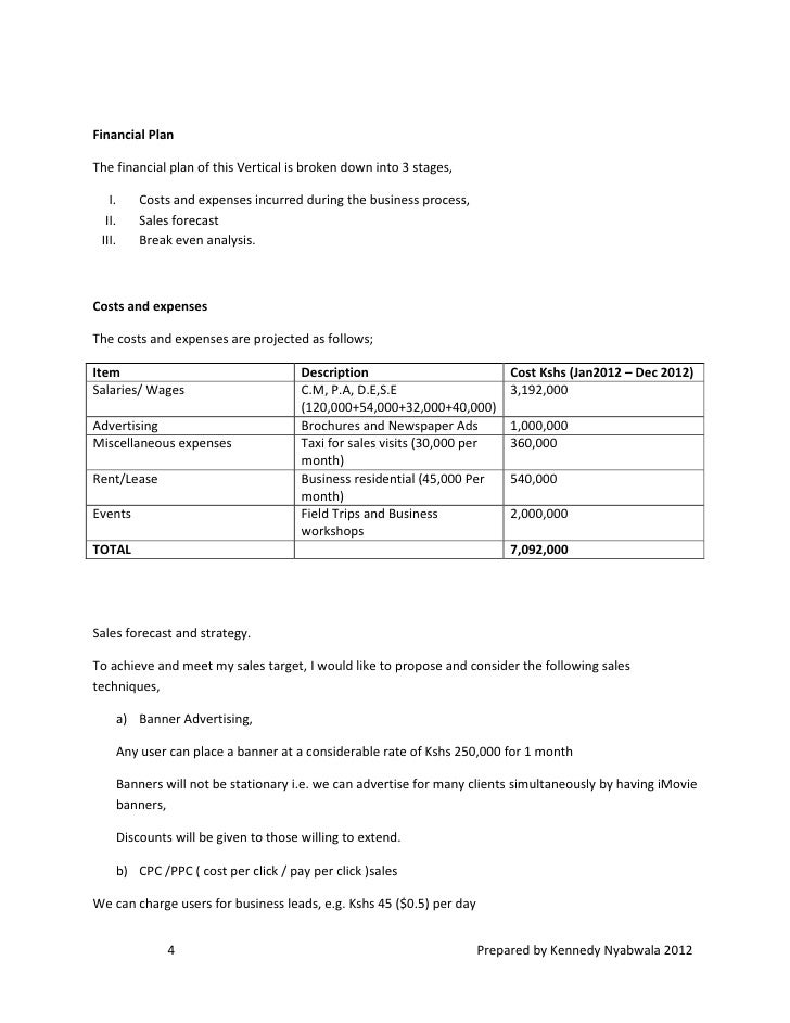 kenya knec business plan samples pdf