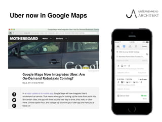 Uber now in Google Maps"
 
