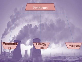 Problems
Economi
cs
Energy
use
Pollution
 