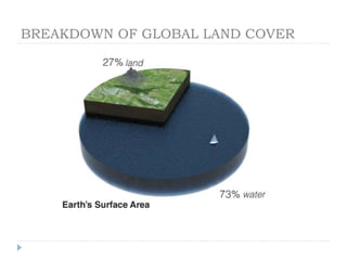 BREAKDOWN OF GLOBAL LAND COVER
 