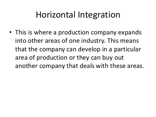 vertical and horizontal integration