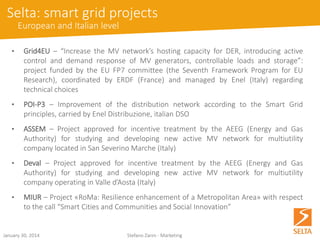 Communication devices 
Smart Grids solutions 
October 15, 2014 Stefano Zanin - Marketing 
G3-PLC FCC 
Modulation 
OFDM 
Sub-Carriers 
256 
Sub-Carrier Modulation 
DBPSK/DQPSK/D8PSK 
Bit per carrier 
3 
Transmission Band 
159.4-478.1 khz 
Maximum Bit-rate 
207.6 kbps 
Distribution Line Carrier 
SNN-110 Smart Grid 
L3-SwitchwithspecificSmartGridfeatures: 
•HSxPA,LTE,f.o.WANinterfaces 
•redundantpowersupply 
•VLANandPrioritysupport(IEEE802.1qep) 
•VPNsupport+IPSecencryption 
•RSTP@L2andOSPF+RIP@L3  