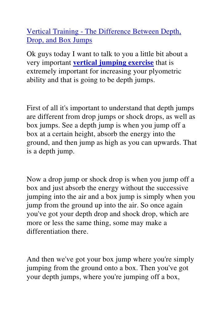 Vertical Training The Difference Between Depth Drop And Box Jumps Vertical training the difference between depth drop and box jumps