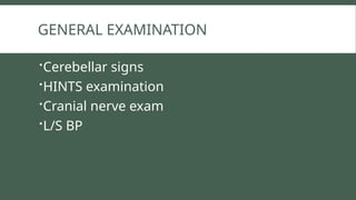 Vertigo Presentation, Diagnosis and Management | PPTX