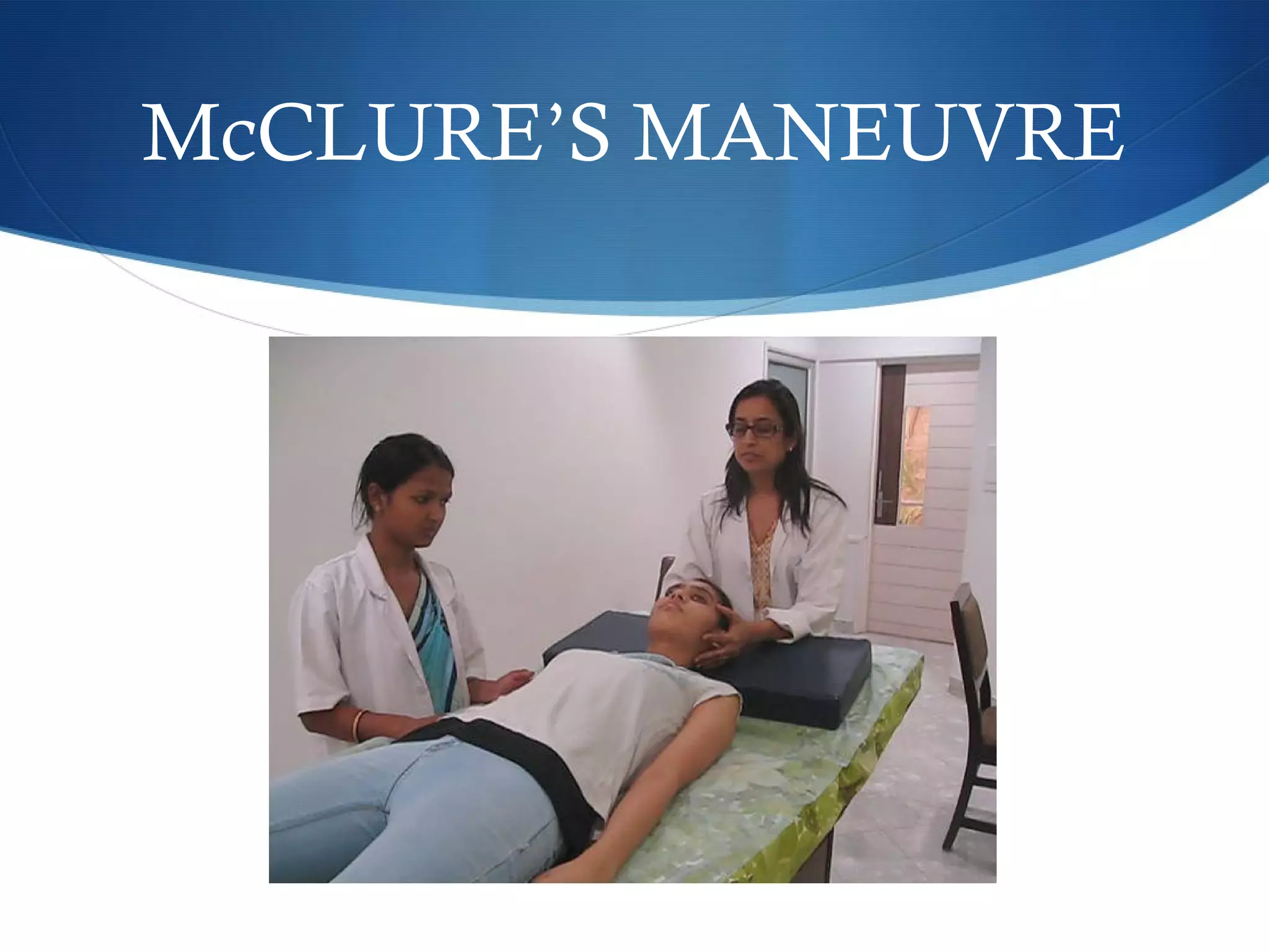 McCLURE’S MANEUVRE
 