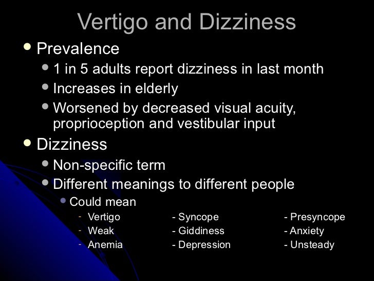 Vertigo and dizziness