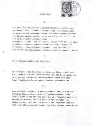 Vertrag SV Bürmoos mit Gemeinde Bürmoos