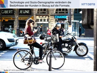 Copyright © 2013 NTT DATA Corporation 6
Technologie und Sozio-Demographie verändern die
Bedürfnisse der Kunden in Bezug auf die Formate.
Quelle: NTT DATA Automotive Retail Study, 2013
 