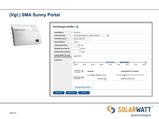 Seite 33 
(Vgl.) SMA Sunny Portal  
