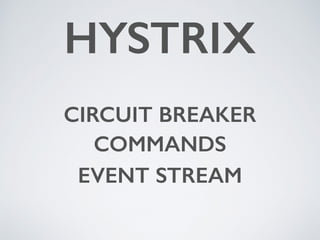 HYSTRIX
CIRCUIT BREAKER
COMMANDS
EVENT STREAM
 