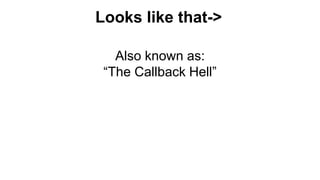 Looks like that->
Also known as:
“The Callback Hell”
 