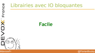 @FlorianBoulay#devoxxFr
Librairies avec IO bloquantes
Facile
 