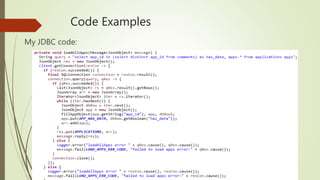 Code Examples
My server code:
 