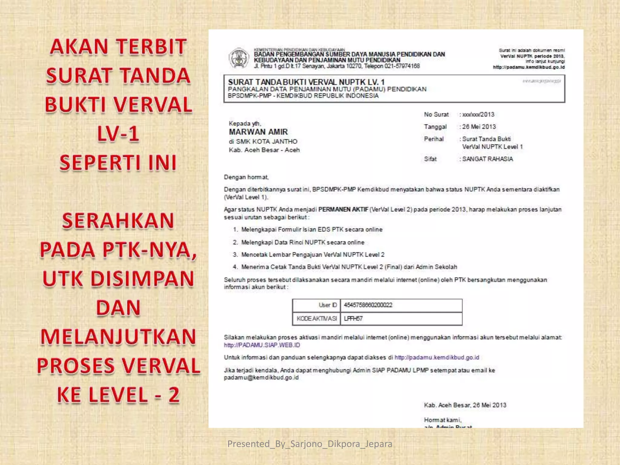 Presented_By_Sarjono_Dikpora_Jepara
 