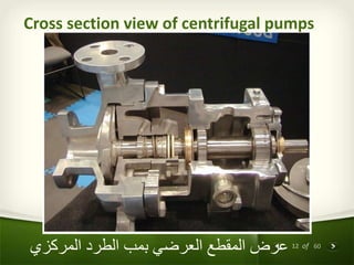 12 of 60
‫المركزي‬ ‫الطرد‬ ‫بمب‬ ‫العرضي‬ ‫المقطع‬ ‫عرض‬
Cross section view of centrifugal pumps
 