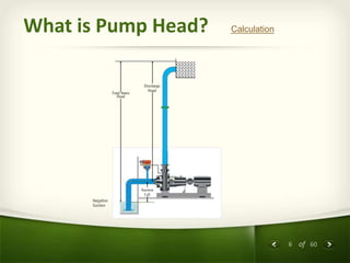 6 of 60
What is Pump Head?
Total Static
Head
Suction
Lift
Discharge
Head
Calculation
Negative
Suction
 