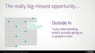 The really big missed opportuni﬚… 
Click to edit Master title s﬚le 
41 | 09 August 2014 | Service Experience Summit | Shan...