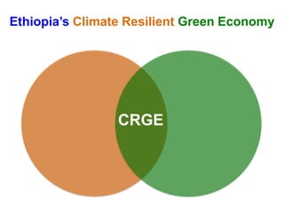 Ethiopia’s Climate Resilient Green Economy
CRGE
 