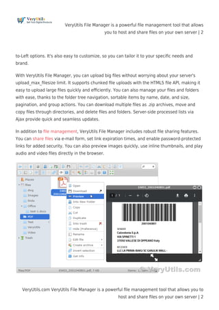 VeryUtils File Manager is a powerful file management tool that allows ...