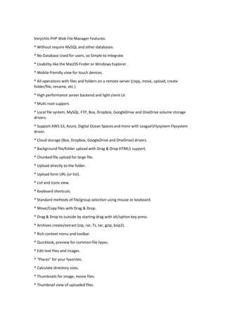 VeryUtils PHP Web File Manager is a best and useful file manager for ...