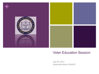 +




    Voter Education Session

    July 28, 2012
    Statesville Branch NAACP
 