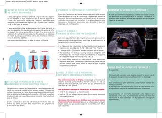 VESALE 2013 INFOS 210x100_Layout 1 06/02/13 23:46 Page1




 QU’EST CE QU’UN ANÉVRISME                                                POURQUOI LE DÉPISTAGE EST IMPORTANT ?                                        COMMENT SE DÉROULE CE DÉPISTAGE ?
 DE L’AORTE ABDOMINALE ?
                                                                          Parce que l’anévrisme de l’aorte abdominale est le plus souvent              A l’aide d’un examen échographique, examen non invasif, simple,
 L’aorte est la grosse artère qui amène le sang du cœur aux organes       silencieux avant qu’il ne se complique. Le dépistage permet de               ne demandant aucune préparation ni injection. Le médecin va
 et aux membres. L’aorte abdominale est le dernier segment de             découvrir les petits anévrysmes, qui bénéficieront de mesures                poser sur votre abdomen la sonde d’échographie afin de visualiser
 l’aorte, elle se divise à hauteur de l’ombilic. Ses bords sont           médicales ralentissant leur évolution, et les gros anévrysmes pour           l’aorte et la mesurer.
 parallèles, son diamètre est régulier (18 à 22 mm chez l’homme,          lesquels un traitement réparateur sera proposé. L’outil de
 16 à 18 mm chez la femme).                                               dépistage est l’échographie.

 L’anévrisme se définit par un élargissement de l’aorte, les bords ne
 sont plus parallèles et le diamètre est alors augmenté de plus de 50%.
 La plupart des artères peuvent être le siège d’un anévrisme. Un          QUI EST À RISQUE ?
 anévrisme de l’aorte abdominale peut ainsi être associé à un anévrisme   EN QUOI CE DÉPISTAGE ME CONCERNE ?
 de l’aorte thoracique ou d’autres artères des membres inferieurs
 (iliaque, fémorale, poplitée).                                           Les principaux facteurs de risque qui peuvent provoquer un
 Les autres localisations sont en règle de nature différente.             anévrisme de l’aorte abdominale sont l’âge, le sexe masculin, le
                                                                          tabagisme et le terrain familial.

                                                                          • La fréquence des anévrysmes de l’aorte abdominale augmente
                                                                            régulièrement avec l’âge (de 0,5% à 60 ans à 5% à 75 ans)
                                    AORTE                                 • L’homme est 5 à 10 fois plus souvent concerné que la femme
                                  ABDOMINALE       ANÉVRISME
                                                                          • Par rapport au non-fumeur, un long passé de tabagisme actif
                                                                            multiplie par 6 à 7 le risque d’avoir un anévrysme, un long passé
                                                                            de tabagisme stoppé le multiplie par 1,5 à 3,5
                                                                          • Le risque d’être porteur d’un anévrisme de l’aorte abdominale
                                                                            augmente aussi avec l’existence d’anévrisme de l’aorte chez les
                                                                            proches parents (père, mère, frères et sœurs) et avec un passé
                                                                            d’hypertension artérielle.
                                                                                                                                                       QUELS SONT LES RÉSULTATS POSSIBLES ?
                                                                                                                                                       3 possibilités
                                                                          AINSI, LE DÉPISTAGE D’ANÉVRISME                                              1.
                                                                          DE L’AORTE ABDOMINALE S'ADRESSE À :                                          Votre aorte est normale : vous repartez rassuré. Ce sera le cas de
                                                                                                                                                       la plus part des personnes qui participeront à ce dépistage.
                                                                          Tous les hommes de plus de 60 ans ; le dépistage est recommandé
                                                                                                                                                       2.
 EST-CE QUE L’ANÉVRISME DE L’AORTE                                        chez les fumeurs, conseillé chez les non-fumeurs. Il n’est pas
                                                                                                                                                       Vous présentez un petit anévrisme : votre médecin traitant sera
 ABDOMINALE EST UNE AFFECTION GRAVE ?                                     indiqué chez les sujets de plus de 75 ans qui présentent une
                                                                                                                                                       averti par courrier.
                                                                          altération de l’état général.
                                                                                                                                                       Il prendra toutes les mesures pour le suivi de cet anévrisme (suivi
 La complication majeure de l’anévrisme de l’aorte abdominale est                                                                                      échographique régulier et mesures médicales nécessaires).
                                                                          Chez les femmes le dépistage est conseillé dans les situations suivantes :
 liée à son risque de rupture le plus souvent mortel. Le risque de
 rupture d’anévrisme de l’aorte abdominale devient très significatif      • 60 à 75 ans tabagiques ou hypertendues                                     3.
 pour les anévrysmes de grande taille (diamètre > 50 mm). La rupture      • plus de 75 ans tabagiques en assez bonne santé apparente                   Vous présentez un anévrisme important : votre médecin sera
 d’anévrisme est une cause fréquente de mortalité chez l’adulte de          (dépistage conseillé)                                                      rapidement averti. Celui-ci prendra toutes les mesures médicales
 plus de 65 ans.                                                                                                                                       nécessaires et vous confiera à une équipe médico chirurgicale
                                                                          Les hommes et les femmes de plus de 50 ans ayant une histoire familiale      expérimentée.
 L’autre complication possible est le risque d’embolie dans les           d’anévrisme de l’aorte abdominale (parents ou collatéraux au 1er degré)
 artères de jambe pouvant être responsable de gangrène et                 et ce d’autant plus que plusieurs parents ou collatéraux ont été ou
 d’amputation des orteils.                                                sont concernés.
 