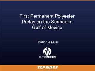First Permanent Polyester
 Prelay on the Seabed in
       Gulf of Mexico


       Todd Veselis
 