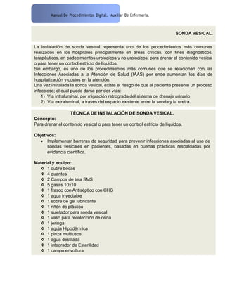 SONDAJE VESICAL EN ADULTOS Y NIOS Y NIAS | PDF