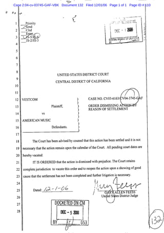 Case 2:04-cv-03745-GAF-VBK Document 132 Filed 12/01/06 Page 1 of 1 Page ID #:110
 
