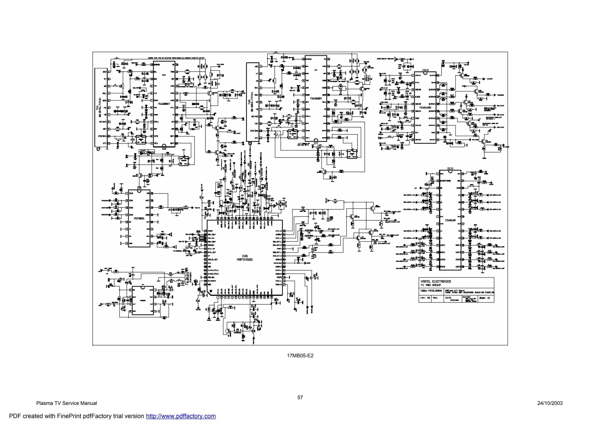 17MB05-E2




                                                                                   57
          Plasma TV Service Manual                                                          24/10/2003

PDF created with FinePrint pdfFactory trial version http://www.pdffactory.com
 