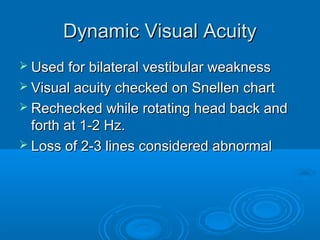 vertigo and the Vestibular system | PPT