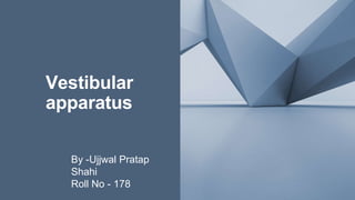 Vestibular
apparatus
By -Ujjwal Pratap
Shahi
Roll No - 178
 